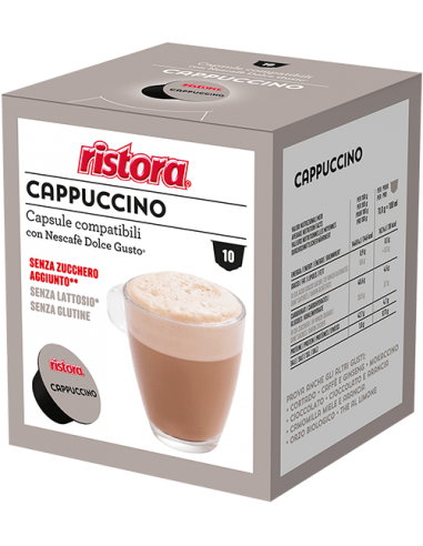 Ristora Cappuccino senza lattosio 10 capsule sistema Dolce Gusto